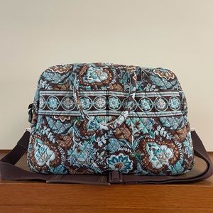 Vera Bradley Java Blue Weekender Carry On Bag
